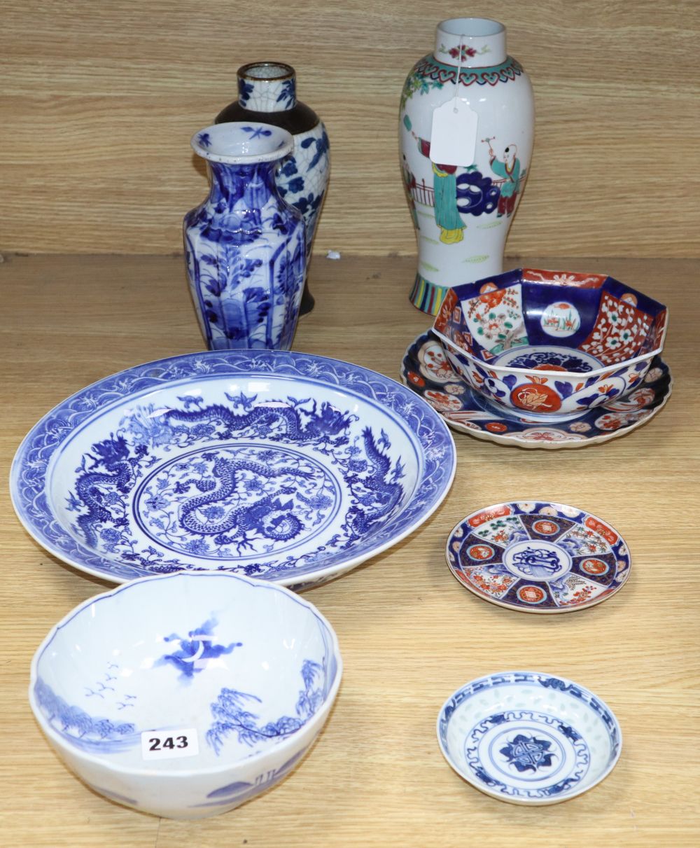A quantity of Oriental wares including Chinese, Imari etc